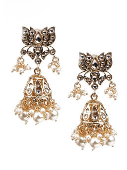 Odette - Women Designer Gold & White Jhumki Earrings