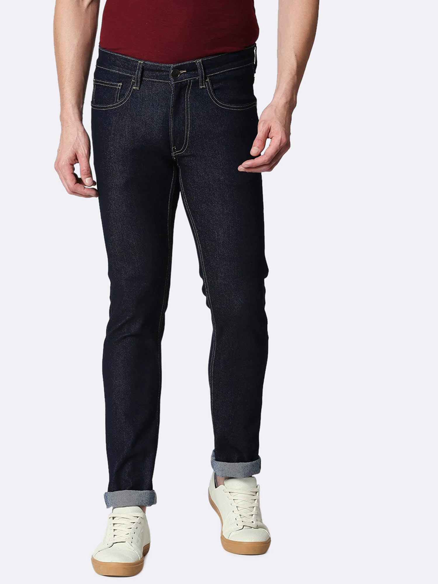 Buy Bewakoof Cobalt Blue Denim Mid Rise 