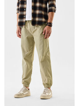 Snitch - Light Beige Solid Regular Casual Joggers for Men