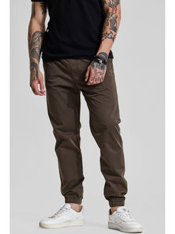 Snitch - Dark Brown Slim Fit Joggers