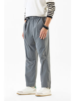 Snitch - Grey Solid Relaxed Casual Track Pants for Men