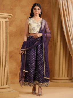 SPAN - Purple A-Line Printed Co-Ord Set