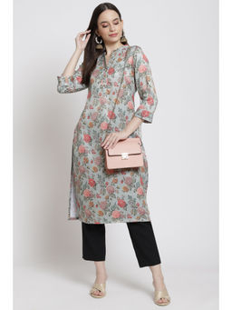 Rangriti - Women Green Art Silk Straight Kurta