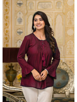 Juniper - Plum Solid Rayon Tassels and Doris Tunic