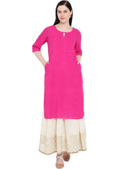 Rangriti - Women Pink Straight Kurta