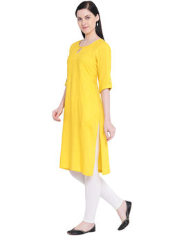 Rangriti - Women Yellow Straight Kurta