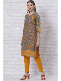 Rangriti - Women Grey Straight Kurta
