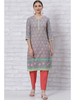 Rangriti - Women Blue Straight Kurta