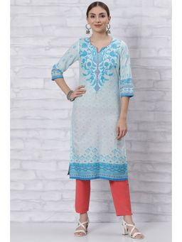 Rangriti - Women Blue Straight Kurta