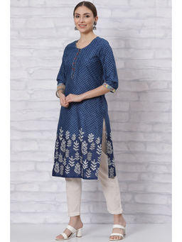Rangriti - Women Indigo Straight Kurta