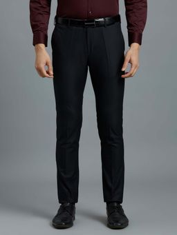 Reid & Taylor - Men Navy Blue Polyviscose Formal Trouser