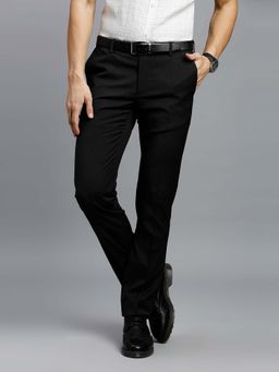 Reid & Taylor - Men Charcoal Poly/Spandex Formal Trouser