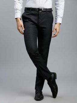 Reid & Taylor - Men Black Polyviscose Formal Trouser