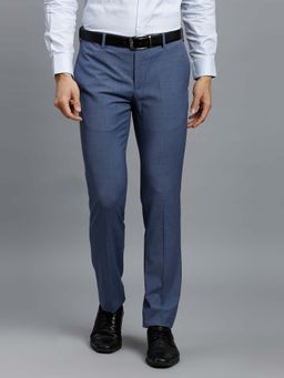 Reid & Taylor - Men Blue Poly/Spandex Formal Trouser