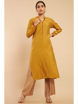 Soch - Women Mustard Printed Salwar Suit (Set of 2)