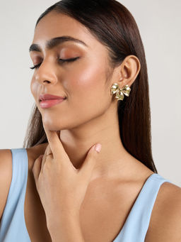 Pipa Bella by Nykaa Fashion - Gold Bow Statement Stud Earrings