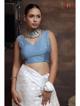 Sutra Art of Clothing - Gracoius Grey Stitched Blouse