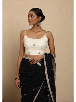 Sutra Art of Clothing - Grey Polka Jamdani Stitched Blouse