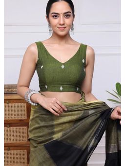 Sutra Art of Clothing - Olive Jamdani Stitched Blouse