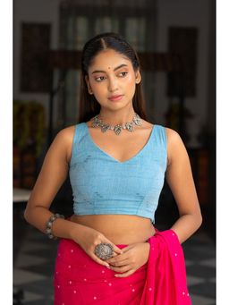 Sutra Art of Clothing - Sky Jamdani Stitched Blouse