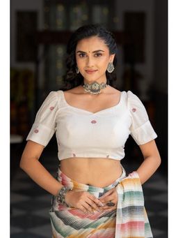 Sutra Art of Clothing - Ivory Jamdani Stitched Blouse