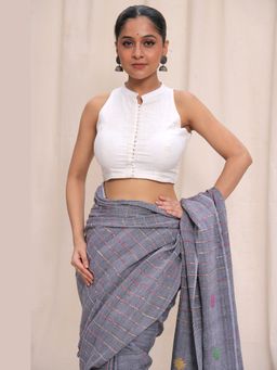 Sutra Art of Clothing - Sitara White Cotton Stitched Blouse