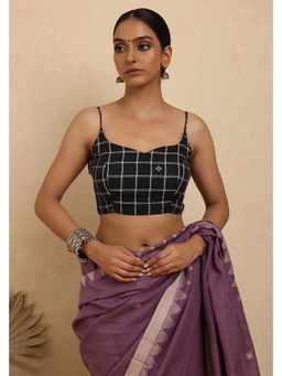 Sutra Art of Clothing - Charcoal Check Jamdani Stitched Blouse