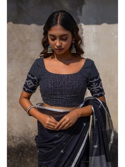 Sutra Art of Clothing - Checkmate Black Cotton Jamdani Stitched Blouse