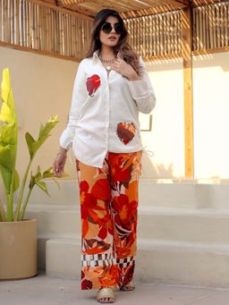Label Aditi Hundia - Love Patch Shirt & Pants (Set of 2)