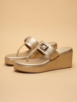 ERIDANI - Evlyn Gold Casual Wedges Heels