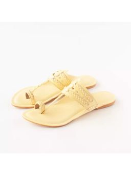 AUZORI - Women Butter Yellow Kolhapuri - Yellow