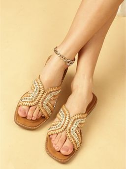 Marc Loire - Women Beige Embellished Flats