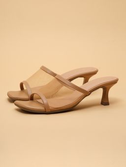 ERIDANI - Myles Beige Slip on Kitten Heels