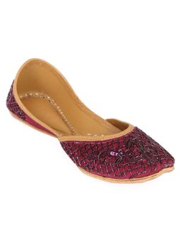 NR by Nidhi Rathi - Violet Handcrafted Leather Ethnic Juttis for Women