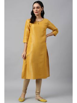 W - Yellow Printed Kurta