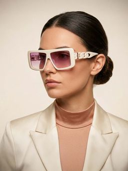 Guess - Women UV Protected Full Rim Purple Lens Square Sunglasses (60)