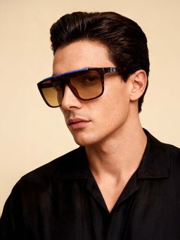 Guess - Men UV Protected Full Rim Brown Lens Square Sunglasses (58)