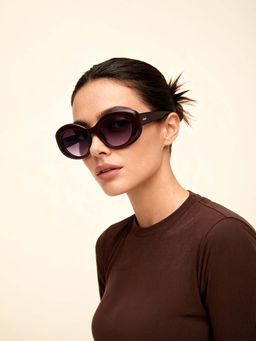 IDEE - Burgundy Oval 100% Uv Protected Sunglasses For Women Size 55