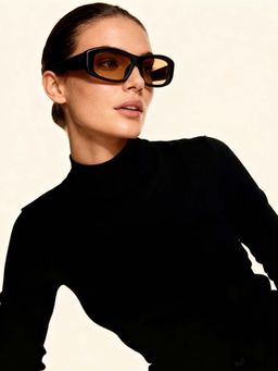 IDEE - Peach Rectangle 100% Uv Protected Sunglasses For Women Size 57