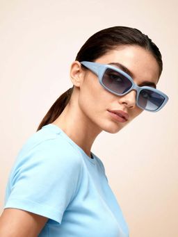 IDEE - Grey Rectangle 100% Uv Protected Sunglasses For Women Size 57