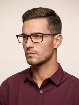 Police - Square VPL054K53958FR Brown Medium Eyeglass Frames