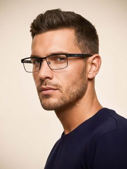 Police - Square VPL237K52531FR Black Medium Eyeglass Frames