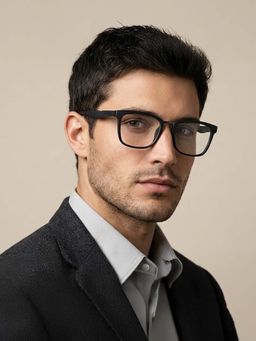 Police - Square VPL390K52700FR Black Medium Eyeglass Frames