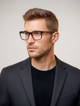 Police - Square VPL477K52722FR Brown Medium Eyeglass Frames