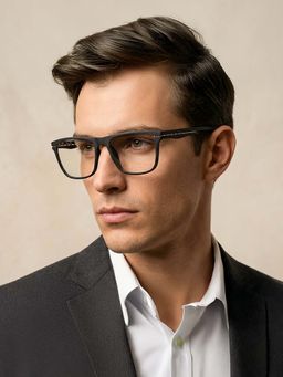 Police - Square VPL485K51824FR Black Medium Eyeglass Frames