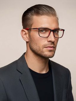Police - Eyewear For Men With Grey-Red Acetate Frame (Size 51)