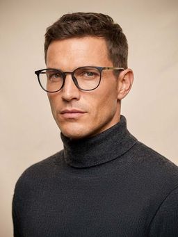 Police - Men Black Oval Eyeglass Frame (51)