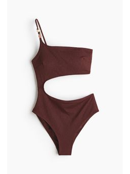 H&M - Women Brown Padded-Cup High Leg Swimsuit