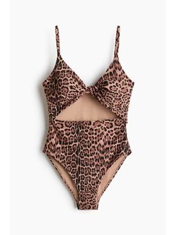 H&M - Women Beige Padded-Cup High Leg Swimsuit
