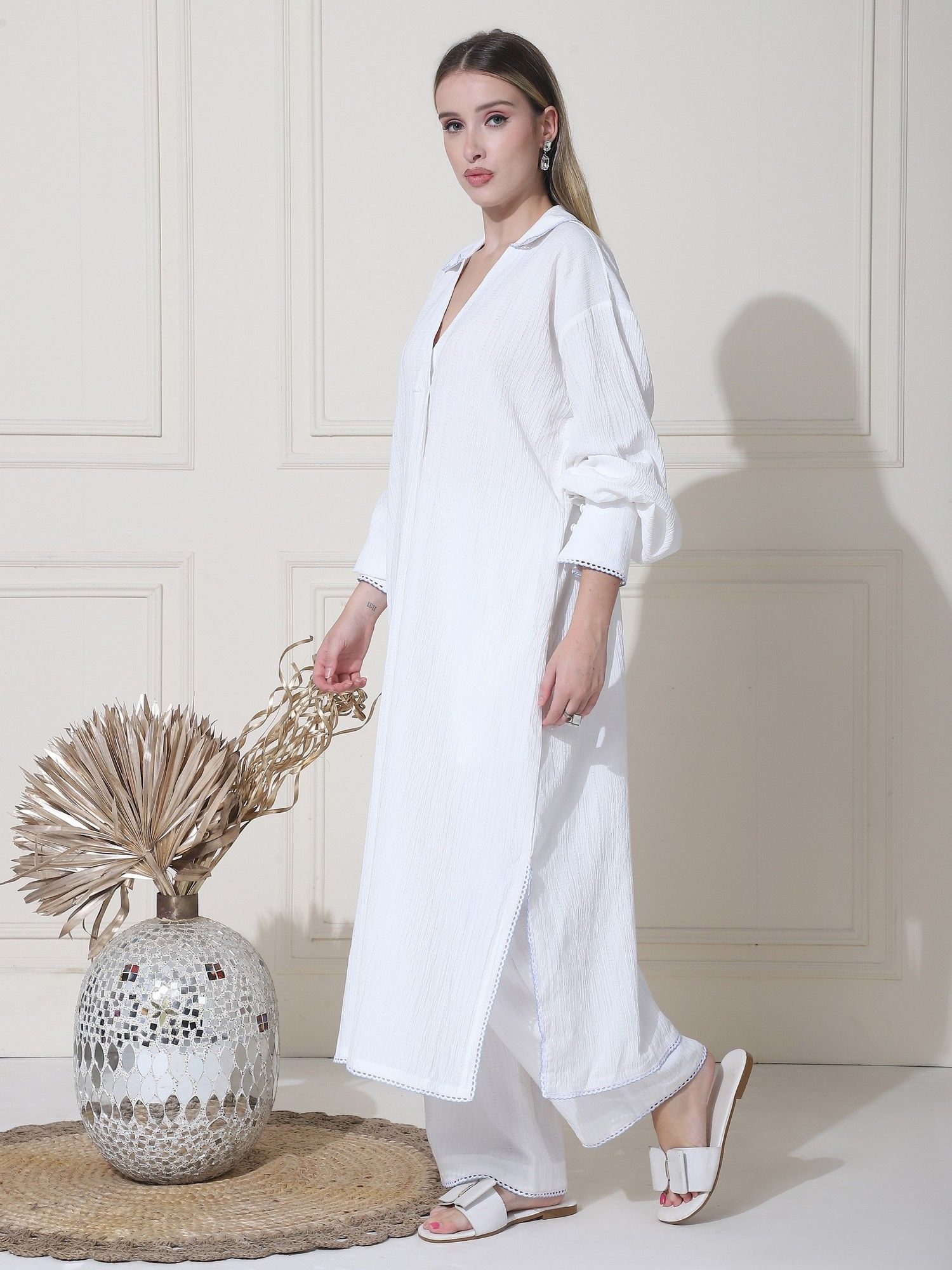 Aina Crushed Hammer Pakistani Kurta with Pant